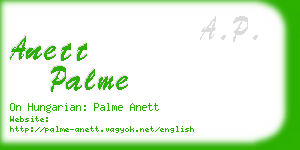 anett palme business card